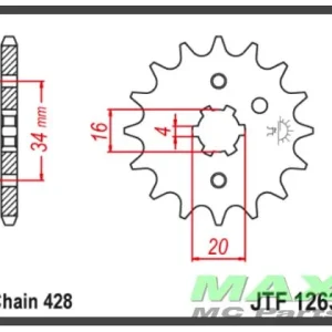 JT Fortandhjul - JTF1263.17 YAMAH FZR250 Begränsad tid